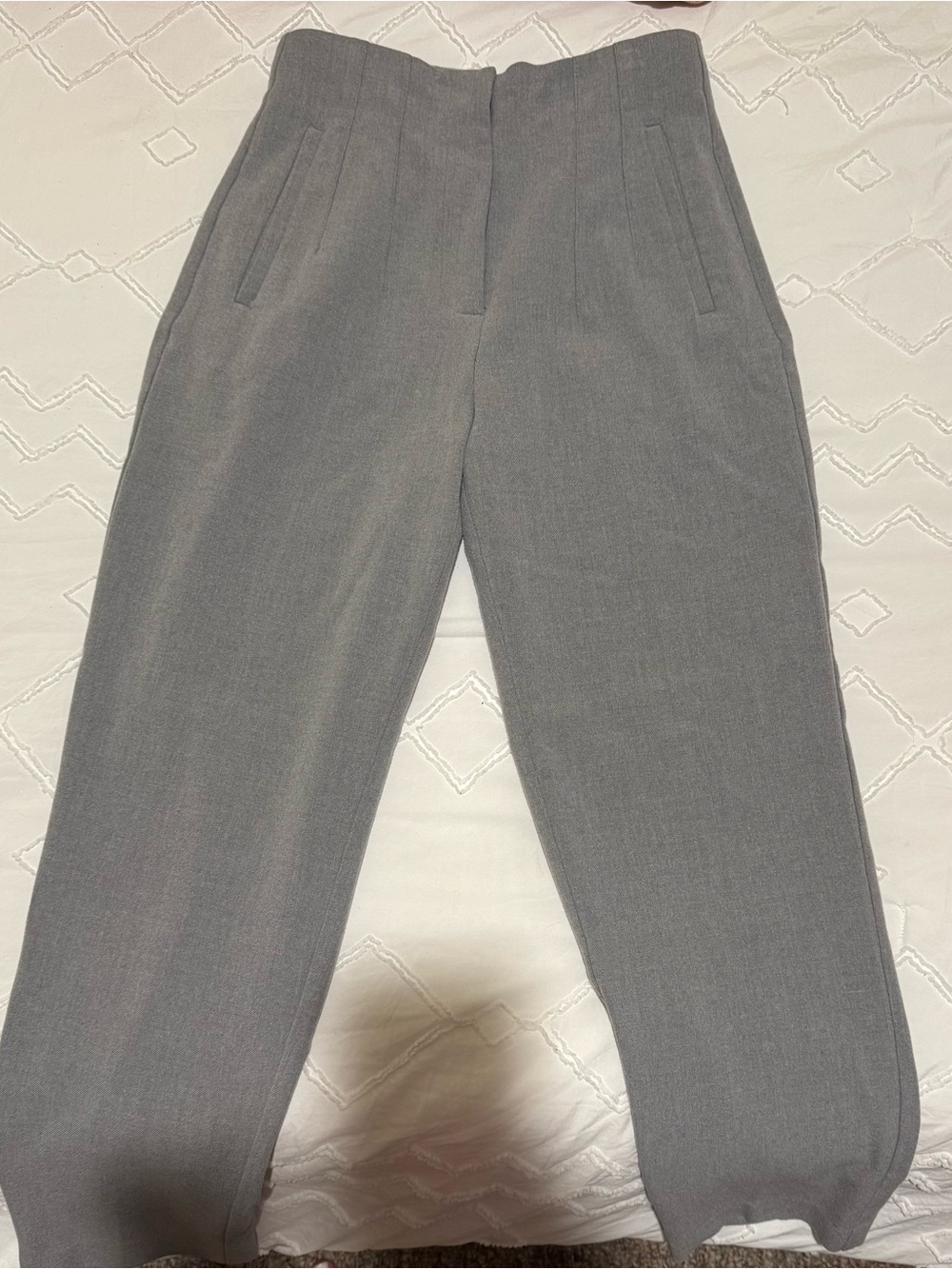 Zara Gray High-Waist Tailored Women's Pants